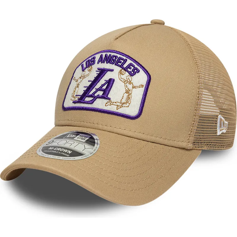 beige-trucker-kasket-9forty-m-crown-a-frame-fra-los-angeles-lakers-nba-fra-new-era