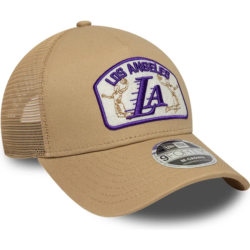 beige-trucker-kasket-9forty-m-crown-a-frame-fra-los-angeles-lakers-nba-fra-new-era
