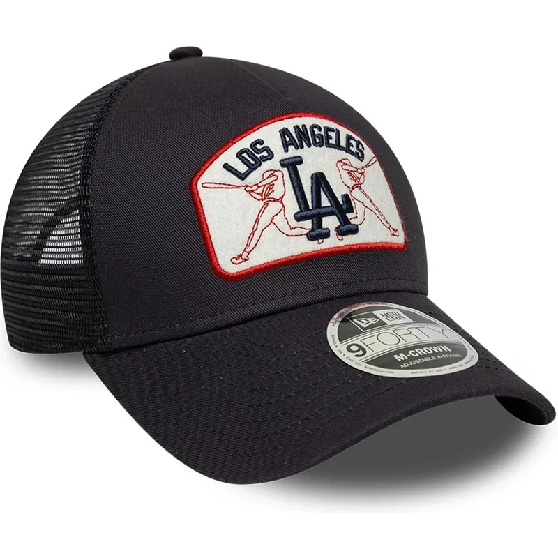 marinebla-trucker-kasket-9forty-m-crown-a-frame-fra-los-angeles-dodgers-mlb-fra-new-era