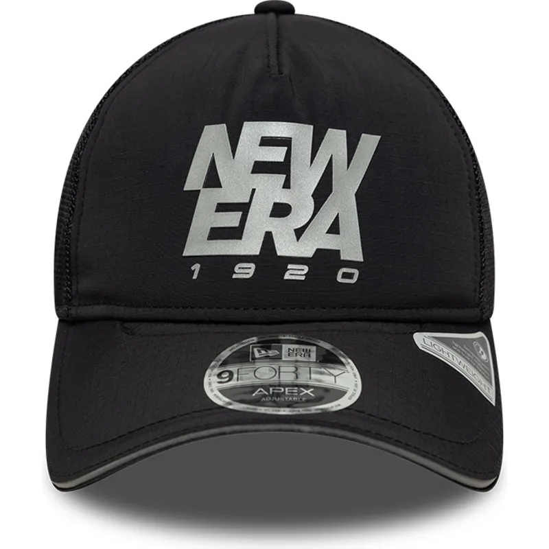 sort-justerbar-trucker-kasket-9forty-apex-reflective-a-frame-fra-new-era