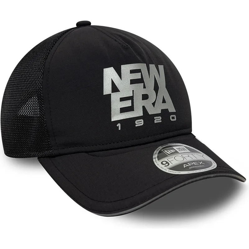 sort-justerbar-trucker-kasket-9forty-apex-reflective-a-frame-fra-new-era