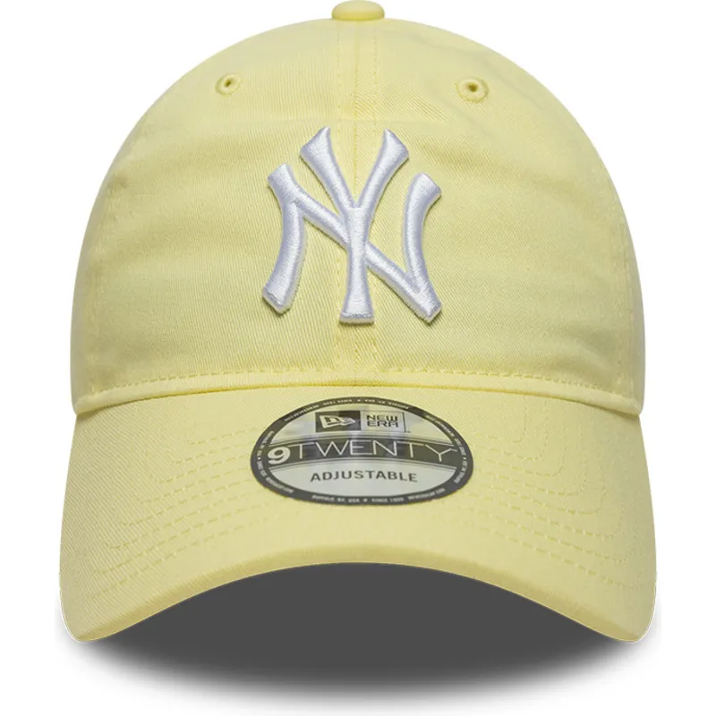 lys-gul-justerbar-kurvet-kasket-9twenty-league-essential-fra-new-york-yankees-mlb-af-new-era