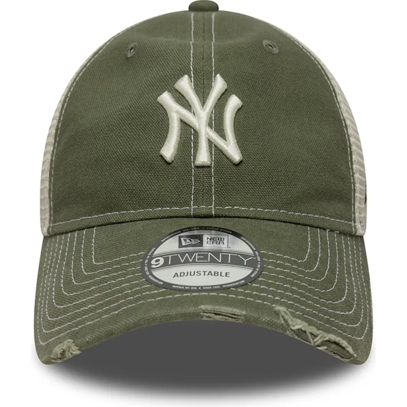 gron-justerbar-trucker-kasket-9twenty-cotton-canv-fra-new-york-yankees-mlb-fra-new-era
