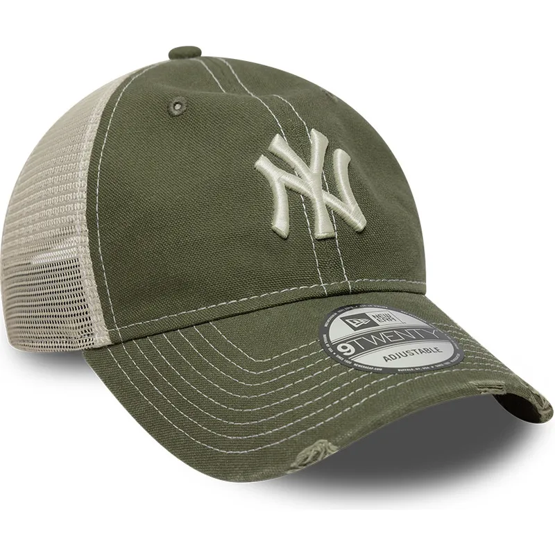 gron-justerbar-trucker-kasket-9twenty-cotton-canv-fra-new-york-yankees-mlb-fra-new-era