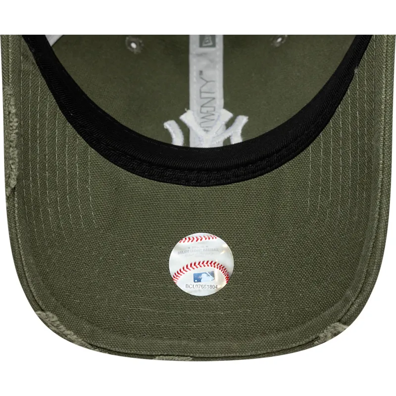 gron-justerbar-trucker-kasket-9twenty-cotton-canv-fra-new-york-yankees-mlb-fra-new-era