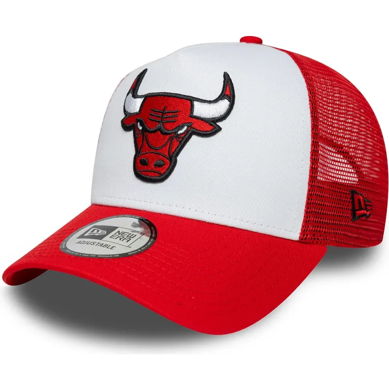 rod-og-hvid-trucker-kasket-a-frame-side-patch-fra-chicago-bulls-nba-fra-new-era