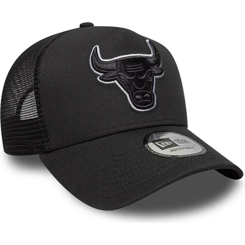 sort-trucker-kasket-med-sort-logo-a-frame-outline-fra-chicago-bulls-nba-fra-new-era