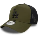 gron-trucker-kasket-med-sort-logo-a-frame-sport-fra-los-angeles-dodgers-mlb-fra-new-era