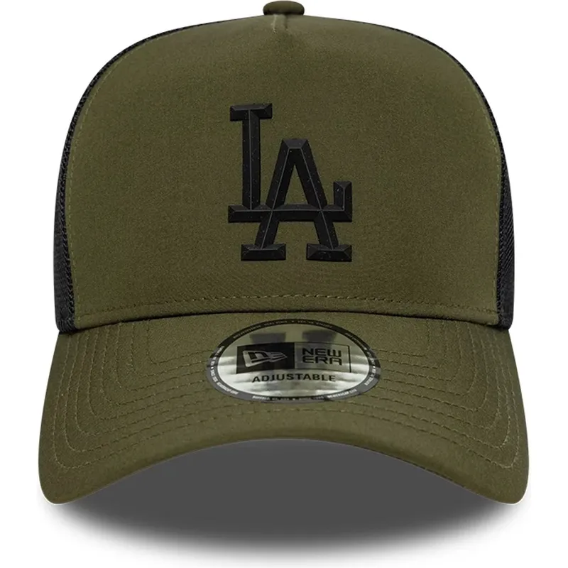 gron-trucker-kasket-med-sort-logo-a-frame-sport-fra-los-angeles-dodgers-mlb-fra-new-era