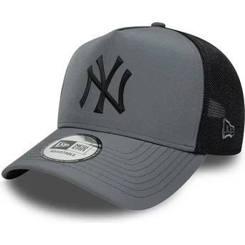 Grå trucker-kasket med sort logo A Frame Sport fra New York Yankees MLB fra New Era