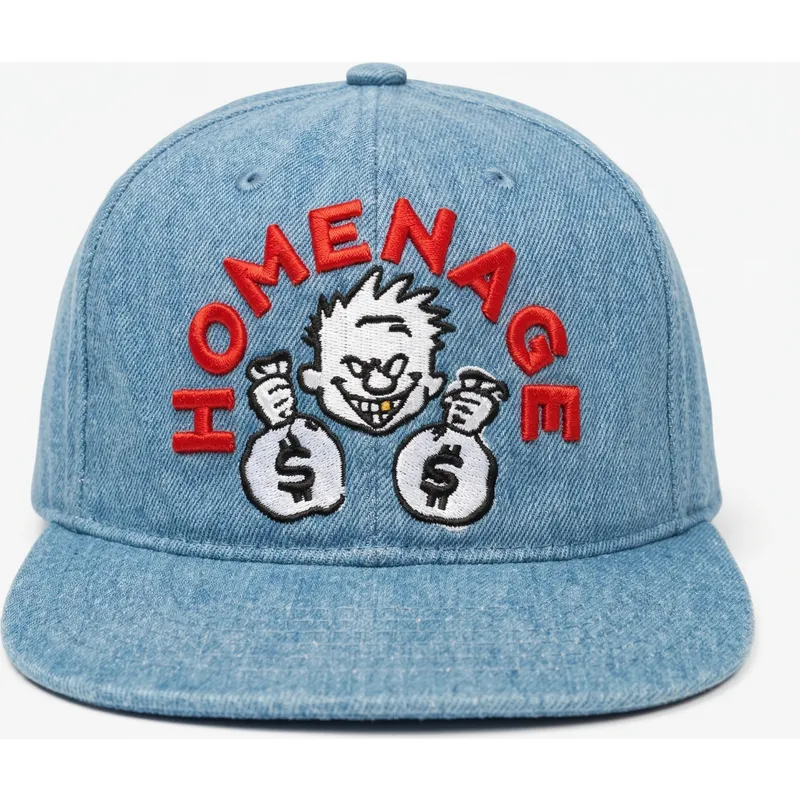 flad-bla-snapback-kasket-denim-money-music-shapes-identity-the-snap-fra-homenage