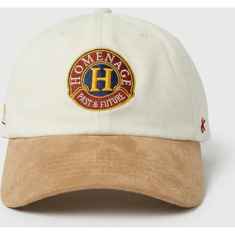 gorra-curva-beige-y-marron-ajustable-suede-resort-sport-the-90s-de-homenage