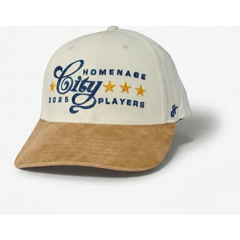 Buet khaki og brun snapback kasket Suede Players Sport The Ball fra Homenage