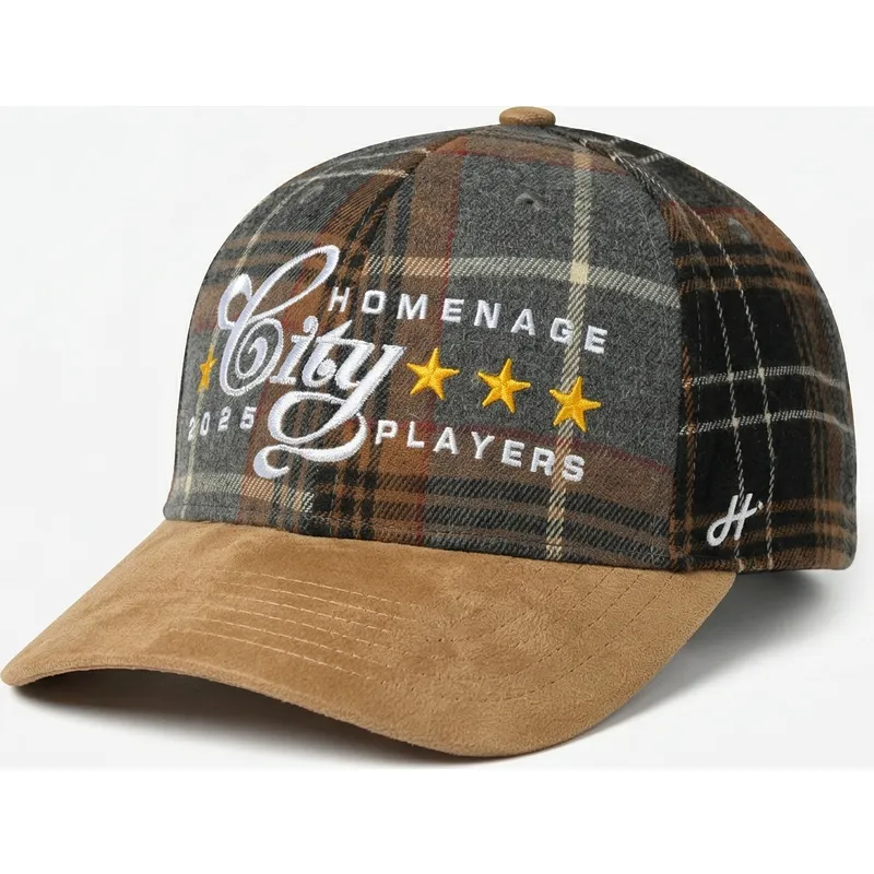 buet-kasket-multifarvet-snapback-plaid-players-sport-the-ball-fra-homenage