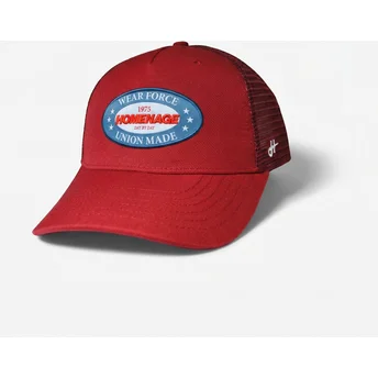 Rød trucker-kasket Union Workwear The Trucker fra Homenage
