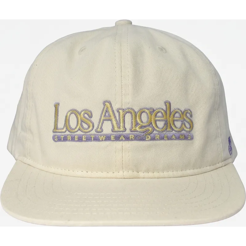 flad-kasket-creme-snapback-angeles-skylines-the-snap-fra-homenage