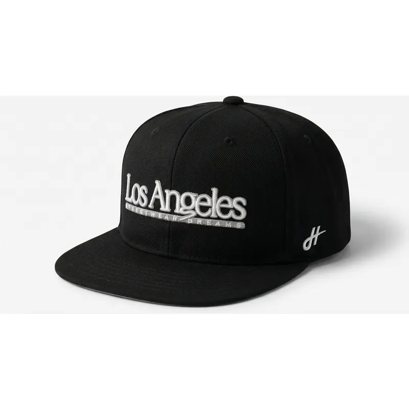 flad-sort-snapback-kasket-los-angeles-skylines-the-snap-fra-homenage