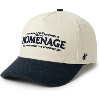Buet kasket beige og marineblå snapback Liberty Sport The Retro fra Homenage