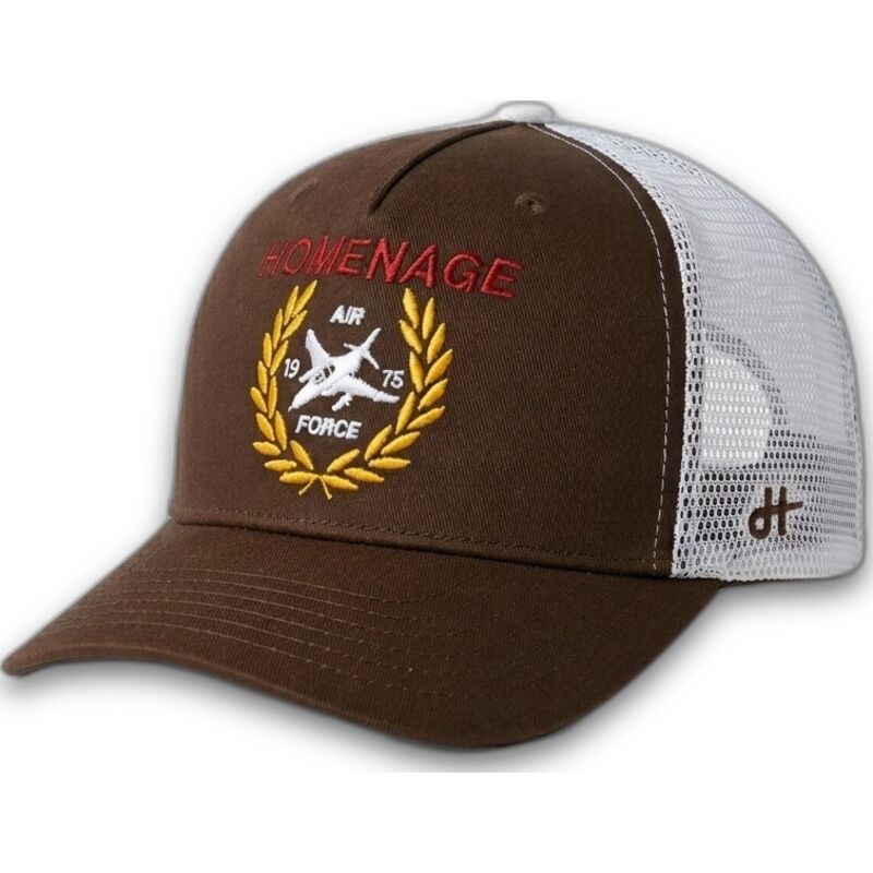 trucker-kasket-morkebrun-og-hvid-jet-military-surplus-the-trucker-fra-homenage
