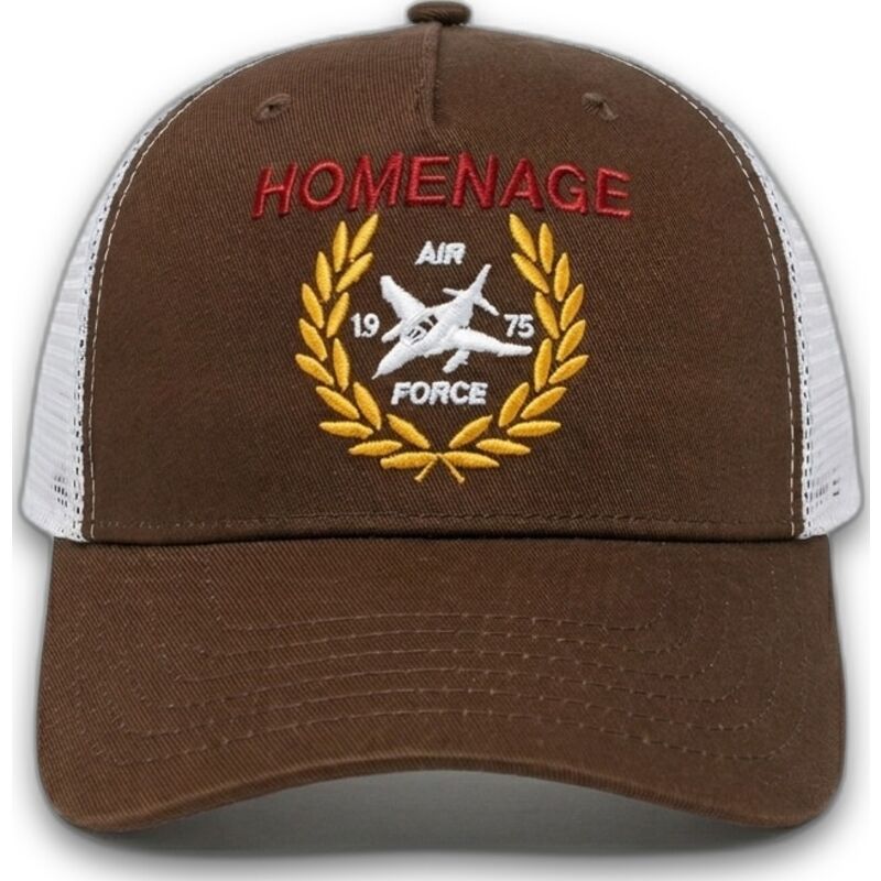 trucker-kasket-morkebrun-og-hvid-jet-military-surplus-the-trucker-fra-homenage