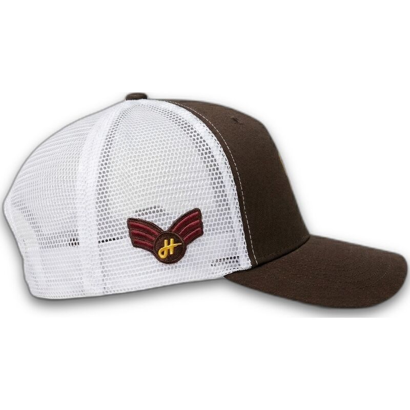 trucker-kasket-morkebrun-og-hvid-jet-military-surplus-the-trucker-fra-homenage