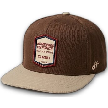 Flad kasket mørkebrun snapback Squadron Military Surplus The Retro fra Homenage