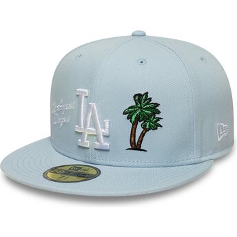 Lyseblå fitted flat cap 59FIFTY City Icon fra Los Angeles Dodgers fra New Era