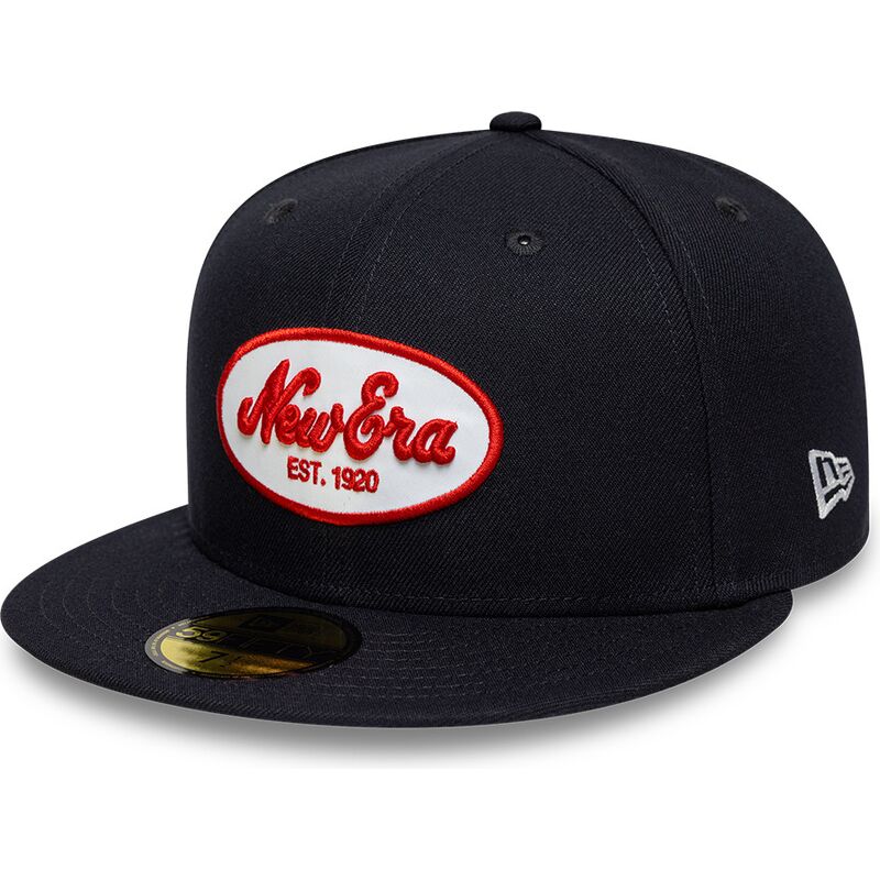 flad-marinebla-kasket-justerbar-59fifty-oval-patch-fra-new-era