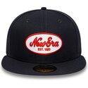 flad-marinebla-kasket-justerbar-59fifty-oval-patch-fra-new-era