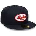 flad-marinebla-kasket-justerbar-59fifty-oval-patch-fra-new-era