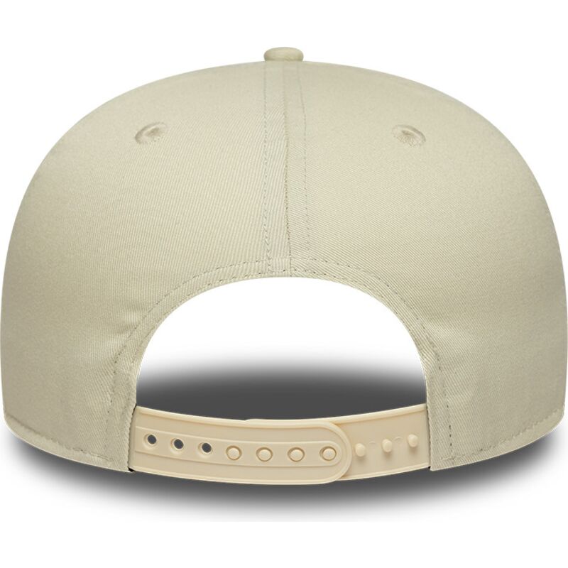 beige-flad-snapback-kasket-med-marineblat-logo-9fifty-original-fit-world-series-fra-new-york-yankees-mlb-fra-new-era