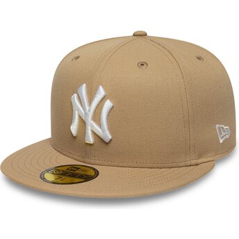 Lysebrun fitted 59FIFTY League Essential flad kasket fra New York Yankees MLB af New Era