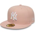 flad-rosa-fitted-kasket-59fifty-league-essential-fra-new-york-yankees-mlb-af-new-era