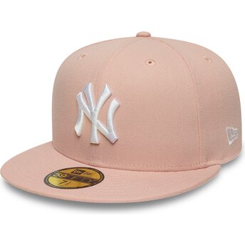 Flad rosa fitted kasket 59FIFTY League Essential fra New York Yankees MLB af New Era
