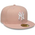 flad-rosa-fitted-kasket-59fifty-league-essential-fra-new-york-yankees-mlb-af-new-era