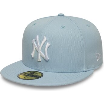 Lyseblå fitted flat cap 59FIFTY League Essential fra New York Yankees MLB af New Era