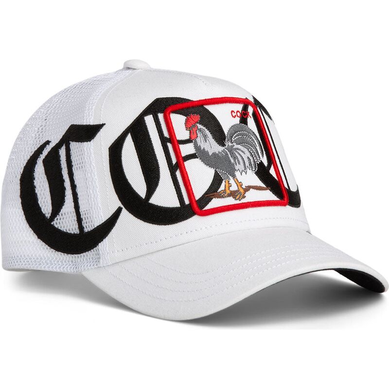 hvid-trucker-kasket-med-hane-old-english-cock-the-farm-fra-goorin-bros