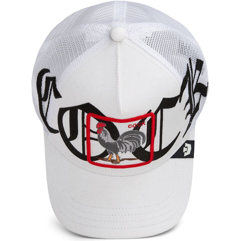 hvid-trucker-kasket-med-hane-old-english-cock-the-farm-fra-goorin-bros