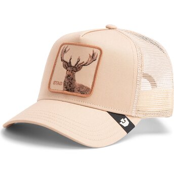 Beige trucker kasket hjort Blur Stag The Farm fra Goorin Bros.