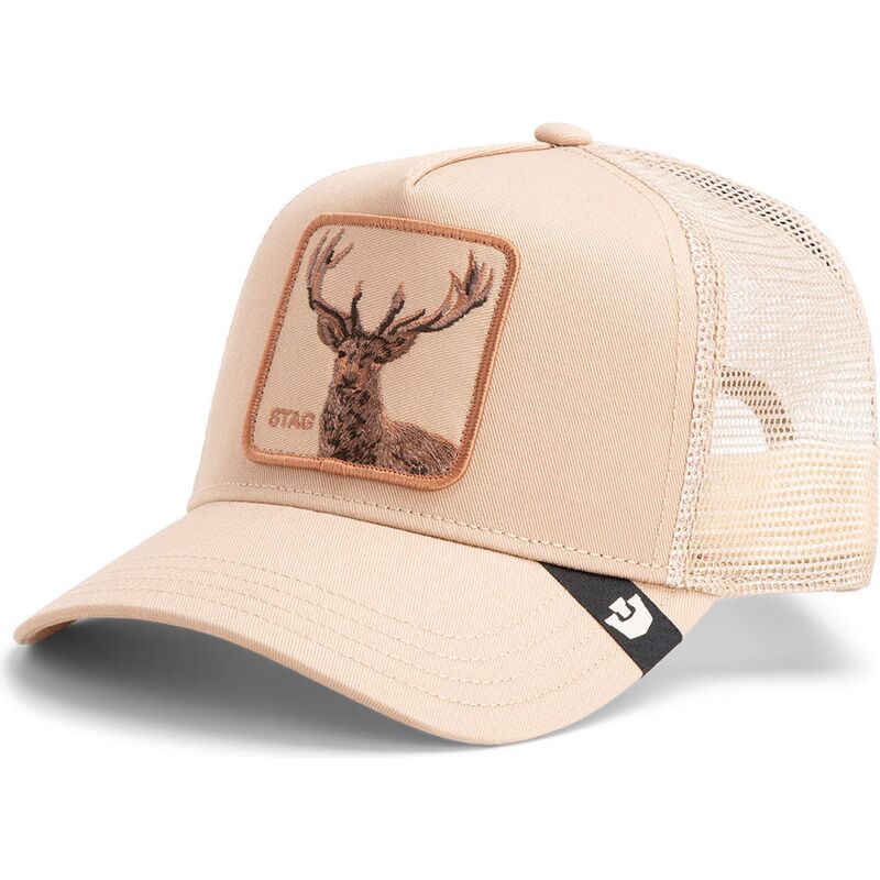 beige-trucker-kasket-hjort-blur-stag-the-farm-fra-goorin-bros