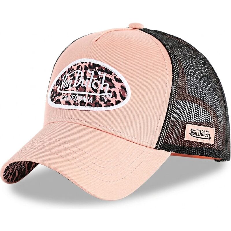 lyserod-og-leopard-trucker-kasket-lole-fra-von-dutch