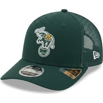 Grøn trucker-kasket 9SEVENTY Stretch Snap Evergreen fra Oakland Athletics MLB fra New Era