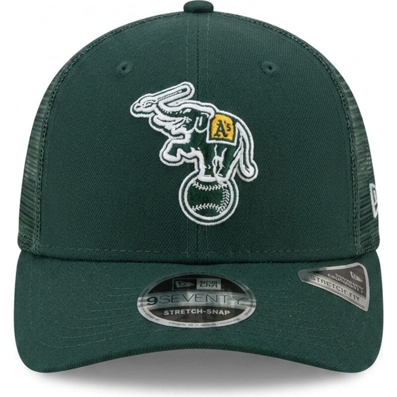 gron-trucker-kasket-9seventy-stretch-snap-evergreen-fra-oakland-athletics-mlb-fra-new-era