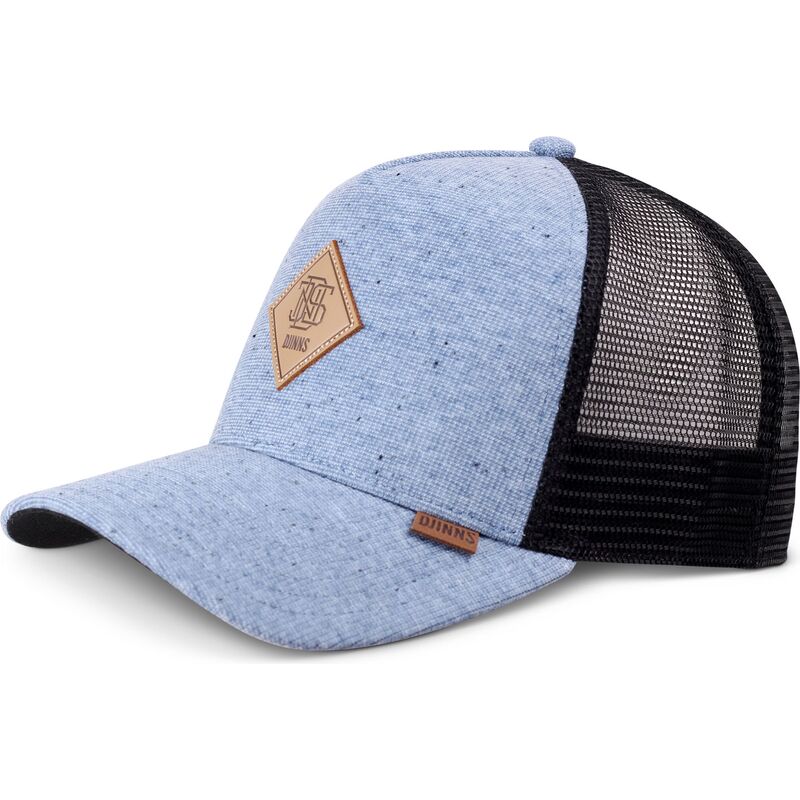 bla-og-sort-hft-jerseyspots-trucker-kasket-fra-djinns