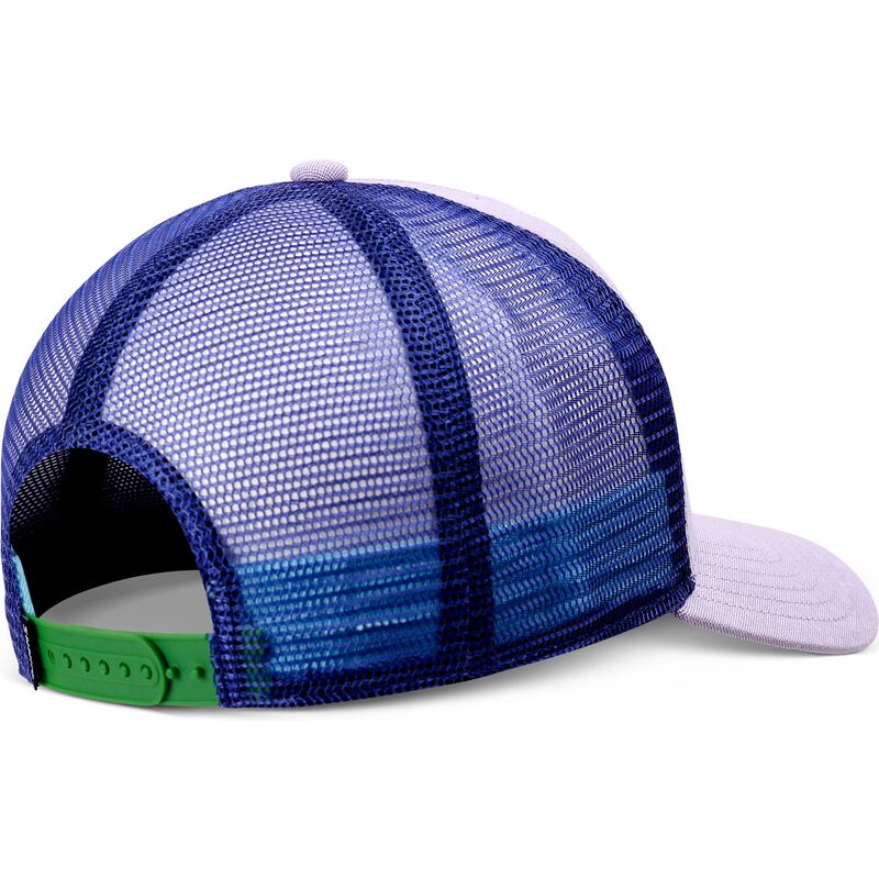 trucker-kasket-violet-med-gront-logo-hft-oxfordcontra-fra-djinns