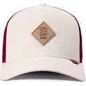 beige-og-rod-trucker-kasket-hft-colourmelange-fra-djinns