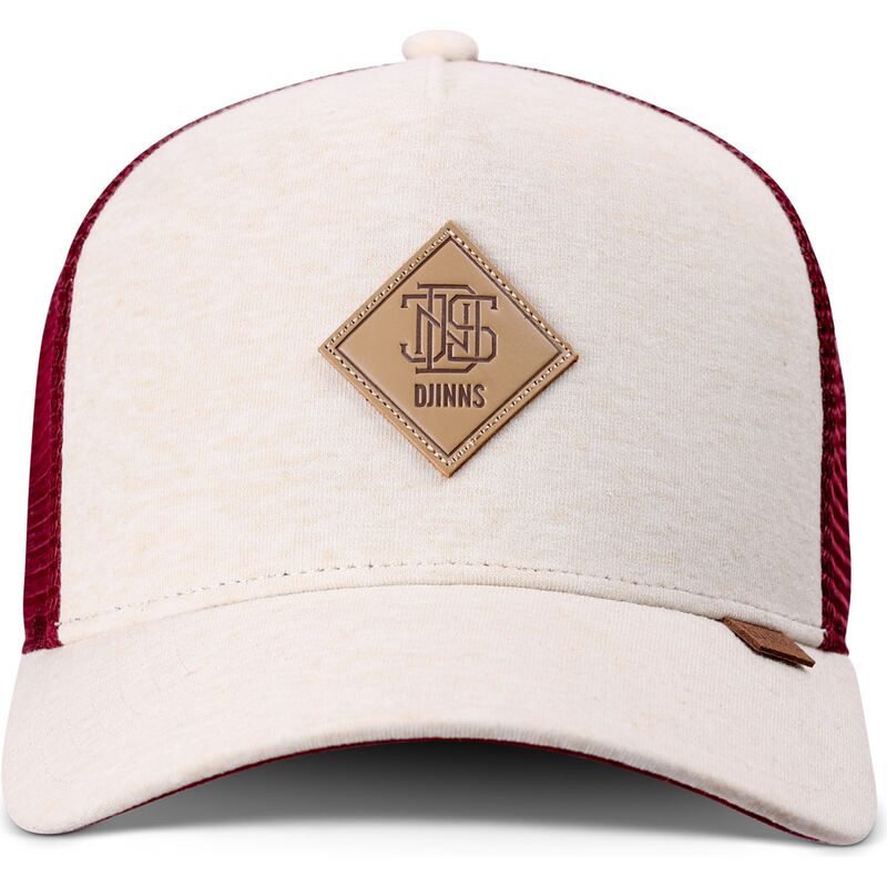 beige-og-rod-trucker-kasket-hft-colourmelange-fra-djinns