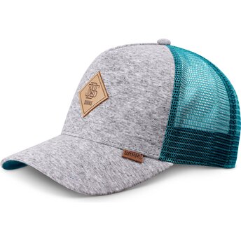 Grå og blå trucker-kasket HFT ColourMelange fra Djinns