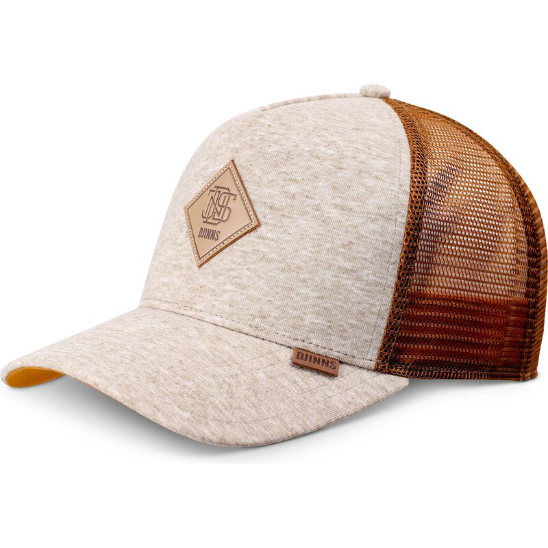 trucker-kasket-beige-og-brun-hft-colourmelange-fra-djinns
