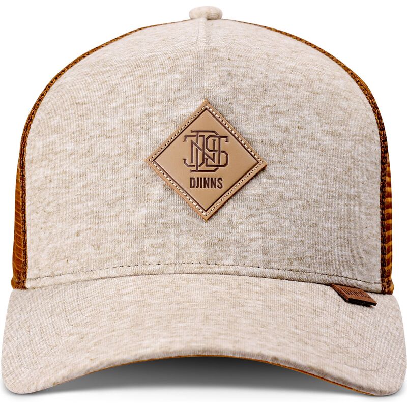trucker-kasket-beige-og-brun-hft-colourmelange-fra-djinns